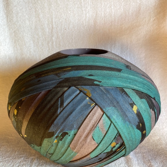 Emilio Robba vase.  Large, fabric wrapped, black blue and purple.  1980's France - Picture 4 of 8